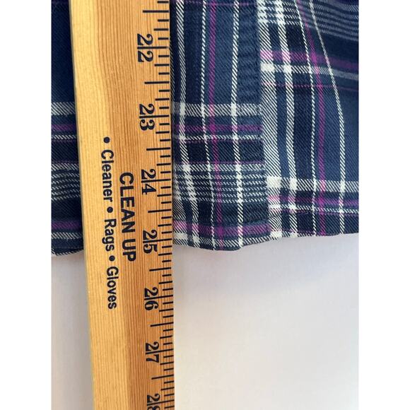 Simms Women's Size Medium Blue/Pink Plaid Long Sleeve Button Down Collared Shirt - Picture 6 of 6
